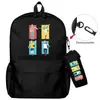 Mochila de dibujos animados de dos piezas, bolsa para portátil, bolsa de almacenamiento