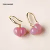 Aretes de Ágata Yanyuan Natural Ruyi, Hebilla de Paz Estilo Antiguo, Aretes Estilo Chino Nuevo, Aretes Estilo Nacional, Ganchos de Oreja de Flor de Rosa