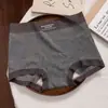 Serie Gris Calzones de Algodón Puro para Mujer de Corte Cuadrado Pequeño, Cintura Media-Alta, Seda de Morera, 10A Antibacteriano, Entrepierna Extendida, Algodón para Bebés Clase A, Tallas Grandes