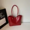 Bolsa feminina vermelha 2026 nova bolsa de ombro de outono bolsa tote vintage para o dia a dia grande capacidade bolsa de casamento bolsa de noiva