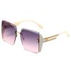 Gafas de Sol de Moda sin Montura de la Nueva Caja de Recorte de Xiao Di 2022 Gafas Europeas y Americanas de Gran Marca Gafas de Sol Azules Divni