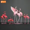 Arte de Hierro Flamenco Bosque Temático Adornos de Animales de Simulación para Jardín, Decoraciones para Escaparates de Centros Comerciales, Accesorios para Arreglos de Bodas en Jardín