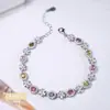 Pulsera de Plata de Ley S925 con Turmalina Natural y Piedras Preciosas de Colores, Joyería de Turmalina Fresca y Elegante para Mujeres, Venta al por mayor de Piedras Preciosas de Colores Naturales