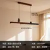 Lustre Minimalista Italiano para Restaurante com Toque de Luxo, Luminária de Mesa de Jantar em Cor Contrastante, Iluminação Linear para Balcão de Bar em Cor Nogueira Vintage