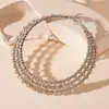 Collar metálico de onda redonda curva europeo y americano, cadena para la clavícula de lujo ligero transfronterizo, collar exagerado de alta gama al por mayor para mujer