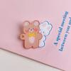 Broche de acrílico japonês fofo com desenho animado estilo Ins, broche fofo de urso e coelho para estudantes, decoração de bolsa com alfinete