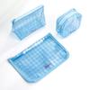 Conjunto de Bolsas Cosméticas Transparentes de Malha de PVC Personalizadas Bolsa de Armazenamento de Artigos de Higiene Pessoal à Prova d'Água para Viagem com Impressão de Logo