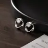 Pendientes S925 de Plata de Ley Sencillos en Forma de Mobius para Mujer, Pendientes Versátiles de Lujo Ligero de Nicho al por Mayor