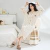 Nova Camisola de Algodão Antibacteriano para Mulheres Outono e Inverno, Saia de Manga Comprida Primavera e Outono, Tamanho Grande, Estampa Fofa, Pode Ser Usada Fora de Casa