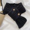 Bufanda Pequeña de Color Sólido para Mujer Otoño e Invierno Estilo Coreano Combinable Estilo Ins Cálida para el Cuello Tejida de Lana para el Cuello Bufanda Linda para Niña
