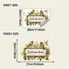 Placa de Boas-Vindas com Flor Pintada e Beija-flor Fun-F958 Decoração para Sala de Estar, Porta de Casa Adesivo de Embelezamento Atacado Autoadesivo