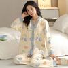 Pijama feminina atacado transfronteiriço primavera e outono novo algodão imitação manga comprida senso de alta qualidade doce casual fofo roupa de casa terno
