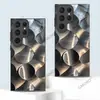 Popular en Europa y América, diseño creativo de onda estilo metal adecuado para funda de teléfono de cristal Samsung S25 Ultra, funda rígida de cobertura total S24