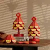 Árbol de Navidad Estilo Chino de Año Nuevo Esterilla Aislante Térmico Decoración de Escritorio de Madera Maciza Posavasos Festivo Base para Ollas Árbol de la Fortuna