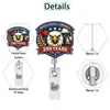 Porta-credencial retráctil Día de la Independencia, Insignia de águila acrílica transfronteriza, Porta-credencial de identificación retráctil 50 aniversario, Porta-credencial retráctil USA