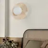 Luminária de Parede Vintage Estilo Japonês Wabi-Sabi em Travertino Amarelo para Sala de Estar, Corredor, Quarto de Casal, Cabeceira de Cama - Retro Simples Moderno
