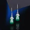 Brincos de Prata Esterlina S925 Ágata Calcedônia Moda Feminina Versátil Alto Padrão Estilo Meio do Século Flor Jade Argola de Orelha Brincos