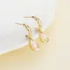 Pendientes de Gato Ojo de Gato Lágrima Estilo Coreano y Japonés para Mujer, Metal Ins-Style Nicho Sensación de Alta Gama, Cobre Chapado en Oro con Agujas de Plata 925, Pendientes de Lujo Ligero