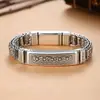 Pulsera Giratoria de Tubo con Mantra de Seis Caracteres Chapada en Plata Passepartout Retro Vieja Alta Gama Elegante con Estilo Venta Directa de Fábrica