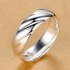Anillo para Hombre de Sarga Brillante Plateado Temperamento Plata-hegemónico Hip-hop Línea Abierta Anillo Valle Dedo Índice