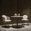Mesa y Sillas para Patio Exterior Silla de Mimbre para Balcón Juego de Tres Piezas Terraza Exterior Cafetería Tienda de Té con Leche Silla con Respaldo de Mimbre para Exterior