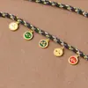 Cordón para Colgante Tejido a Mano de Xizang Trenza de Ocho Hilos Estilo Borla del Dios de la Riqueza de Cinco Vías Cuerda para Collar con Colgante de Jade Thangka