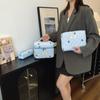 Bolsa de Maquiagem Bolsa de Mão Bordado Transfronteiriço Laço Fofo Grande Capacidade Bolsa de Lavar Bolsa de Armazenamento para Skincare Estojo de Lápis