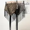 Lenço Triangular com Franjas, Estampa de Leopardo, Seda Brilhante, Multifuncional de Verão, Nicho, Cinto Decorativo de Alta Qualidade, Acessório para Camadas