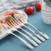 Tenedores de Fruta para Uso Doméstico, Nuevos Tenedores Desechables de Acero Inoxidable para Fruta, Tenedores de Fruta Engrosados de Alta Gama, Tenedores para Pasteles de Luna, Palillos para Fruta