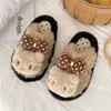 Pantuflas de Algodón KT para Niñas 2026 Otoño/Invierno Nuevas Pantuflas de Algodón Peludas Pantuflas de Casa para Niños Niña Bebé Dibujos Animados Pantuflas de una Correa