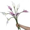 Flor Artificial Eva Lirio de Calas de Doble Pétalo Lirio de Calas de Doble Cabeza Arreglo Floral de Boda Decoración de Sala de Estar Adornos Florales Flores Falsas Venta al por Mayor