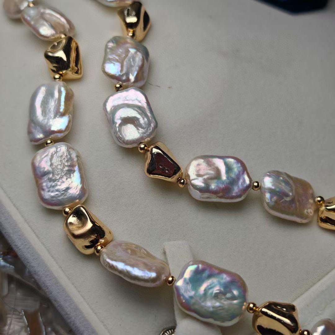 天然巴洛克淡水珍珠项链女小众设计时尚OT扣高级感锁