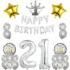 Venta Caliente Transfronteriza Set de Globos para Cumpleaños 18/21/30/40/50/60 años Globo de Película de Aluminio de 40 pulgadas Decoración para Fiesta de Cumpleaños