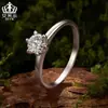 Anillo de lujo Aifuler s925 plata pura moissanita brillante de 1 quilate anillo de compromiso clásico de seis garras joyería para mujeres