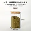 Frasco de Vidrio de Alto Borosilicato con Tapa Cuadrada de Madera de Bambú Frasco de Vidrio Sellado a Prueba de Humedad Frasco de Almacenamiento Pieza de Decoración para Muebles