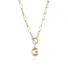 Collar con Letra Europea y Americana Transfronterizo Chapado en Oro Real Tendencia Hip-Hop Europeo y Americano Colgante de 26 Letras Inglesas al por Mayor