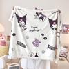 Manta Cálida Gruesa de Terciopelo de Leche Compuesto con Terciopelo de Cordero para Otoño e Invierno Manta de Dibujos Animados Sanrio Kuromi Comercio Exterior Transfronterizo