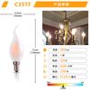C35 Lámpara LED de Filamento Cola Blanco Cálido Cristal Araña Decoración Sala de Estar Regulable Bombilla Rosca Pequeña Venta al por Mayor