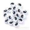 Popular da Amazon DIY Dupla Face Furo Reto Preto e Branco Bagua Tai Chi Contas Soltas Pulseira de Contas Colar Joias Feitas à Mão