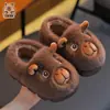 Pantuflas de Algodón de Capibara para Niños Invierno Niños Interior Hogar Niños Mediano y Grande Niñas Bebé Pantuflas Peludas