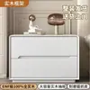 Mesita de noche de madera maciza de alta calidad, mueble auxiliar para dormitorio, instalación gratuita, estilo moderno simple, nuevo armario de almacenamiento, estilo de lujo ligero color crema