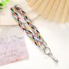 Cuentas Nuevo Llavero Tejido Colorido Colgante para Funda de Teléfono Móvil Correa de Muñeca Corta Cuerda de Mano Regalo para Mujeres