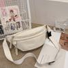 Bolso bandolera informal de estilo universitario coreano para mujer, bandolera de hombro a rayas, estilo informal, estilo holgado, riñonera para el pecho