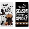 Toalla de Cocina para Halloween de Gato Negro, Fantasma, Calavera, Toalla para Platos, Estilo Granja, Temporada
