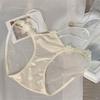 Danza Sakura Rosa ~ Viento de Deseo Puro para Chicas Dulce Abertura Alta Cintura Baja Ropa Interior de Malla Hueca para Mujer Nuevo 2025