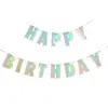 Nuevas Banderas Triangulares para Decoraciones de Fiestas Festivas, Pancartas de Cumpleaños, Arreglos de Primer Cumpleaños, Banderas Coloridas