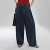 Jeans de Nuevo Estilo para Mujer de Principios de Primavera con Parches y Degradado en Forma de Guadaña, Pantalones Anchos Estilo Retro Americano, Pantalones Sueltos de Guadaña de Moda High Street