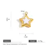 Pingente de estrela de cinco pontas gota d'água concha aço inoxidável banhado a ouro a vácuo pingente de furo único acessórios para colar DIY atacado