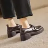 Nuevos Zapatos Europeos y Americanos para Mujer, Zapatos Romanos con Hebilla de Cinturón Retro, Zapatos de Tacón Bajo con Corte Profundo, Tacón Cuadrado, Zapatos Casuales de Tacón Medio, Tallas 33-43