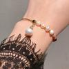 Pulsera sencilla de estilo coreano irregular barroco de agua dulce con perla verdadera color turmalina joyería